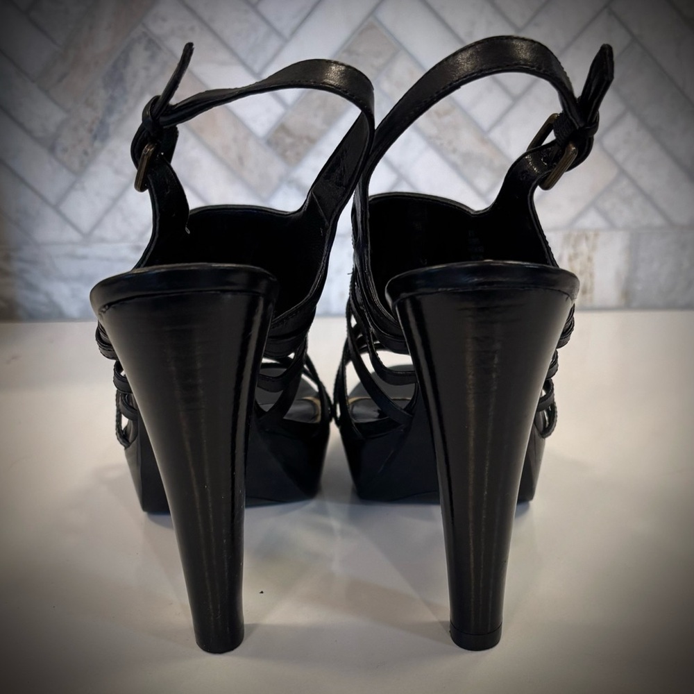 NWOT Ralph Lauren Francine Black Gladiator 4.75” Heels - Picture 4 of 15